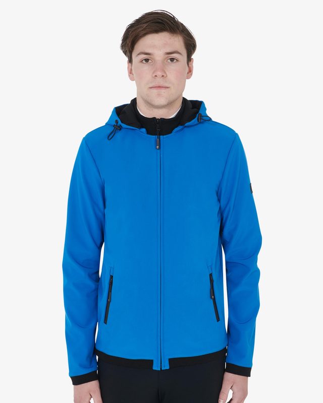 GIUBBOTTO SOFTSHELL, UOMO, CON CAPPUCCIO, ELASTICIZZATO, CON CERNIERA E  TASCHE LATERALI, 310 GR/M2, 3 STRATI, SOTTOZERO