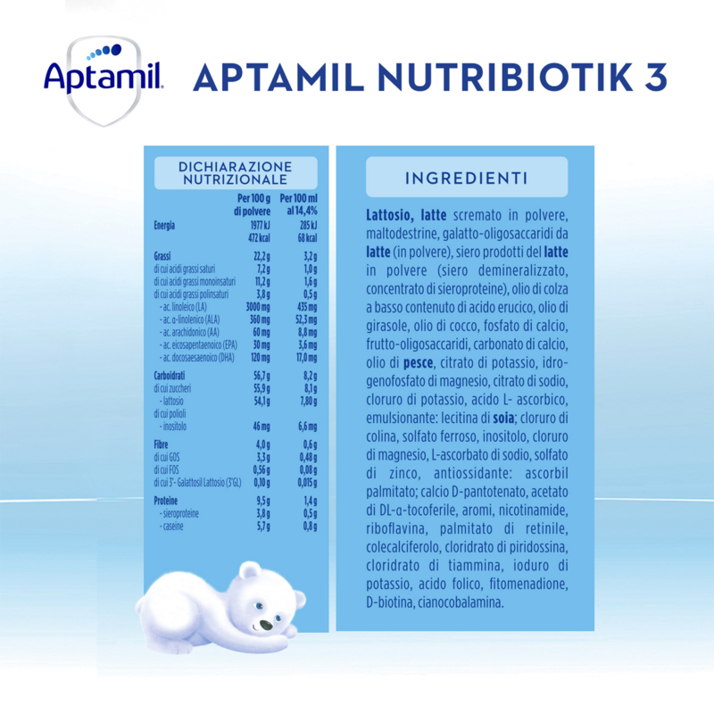 Aptamil nutribiotik 3 - latte di crescita in polvere per bambini