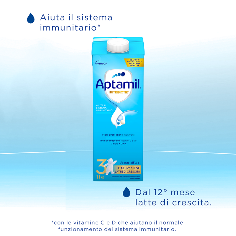 Latte crescita liquido - APTAMIL Nutribiotik 3 - Latte di crescita Liquido  6x1l