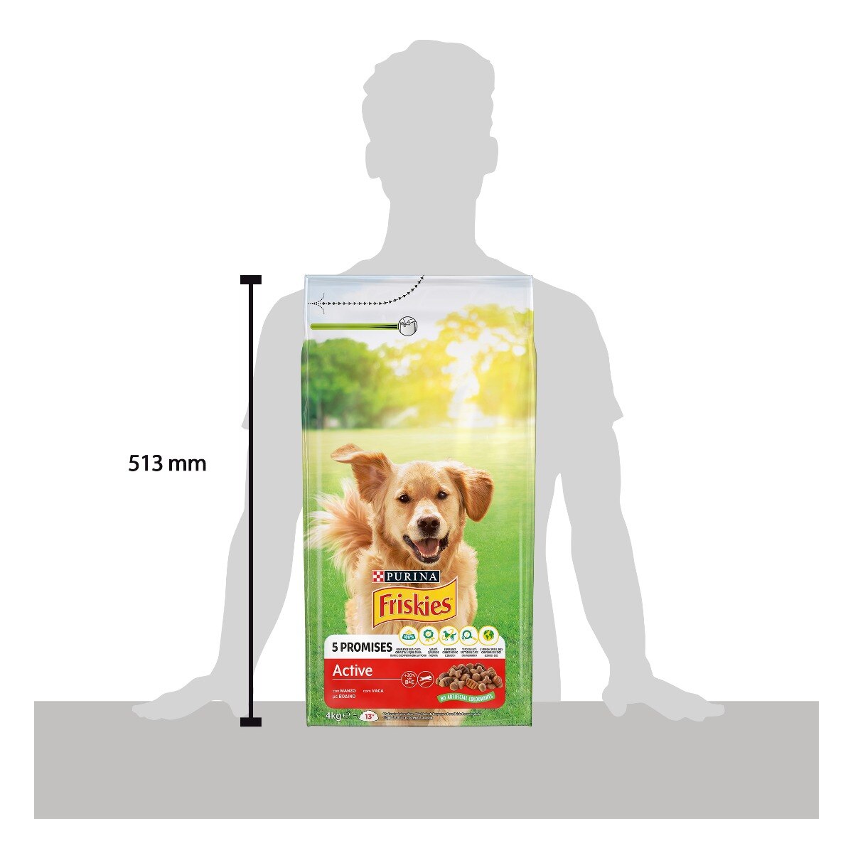 Purina Friskies Per Cani Crocchette Vitafit Active con Manzo in Confezione  da 10 Kilogram