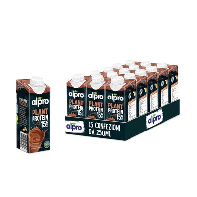 ALPRO PROTEIN 15G Bevanda Vegetale Proteica alla Soia Gusto Cioccolato 15x250ml