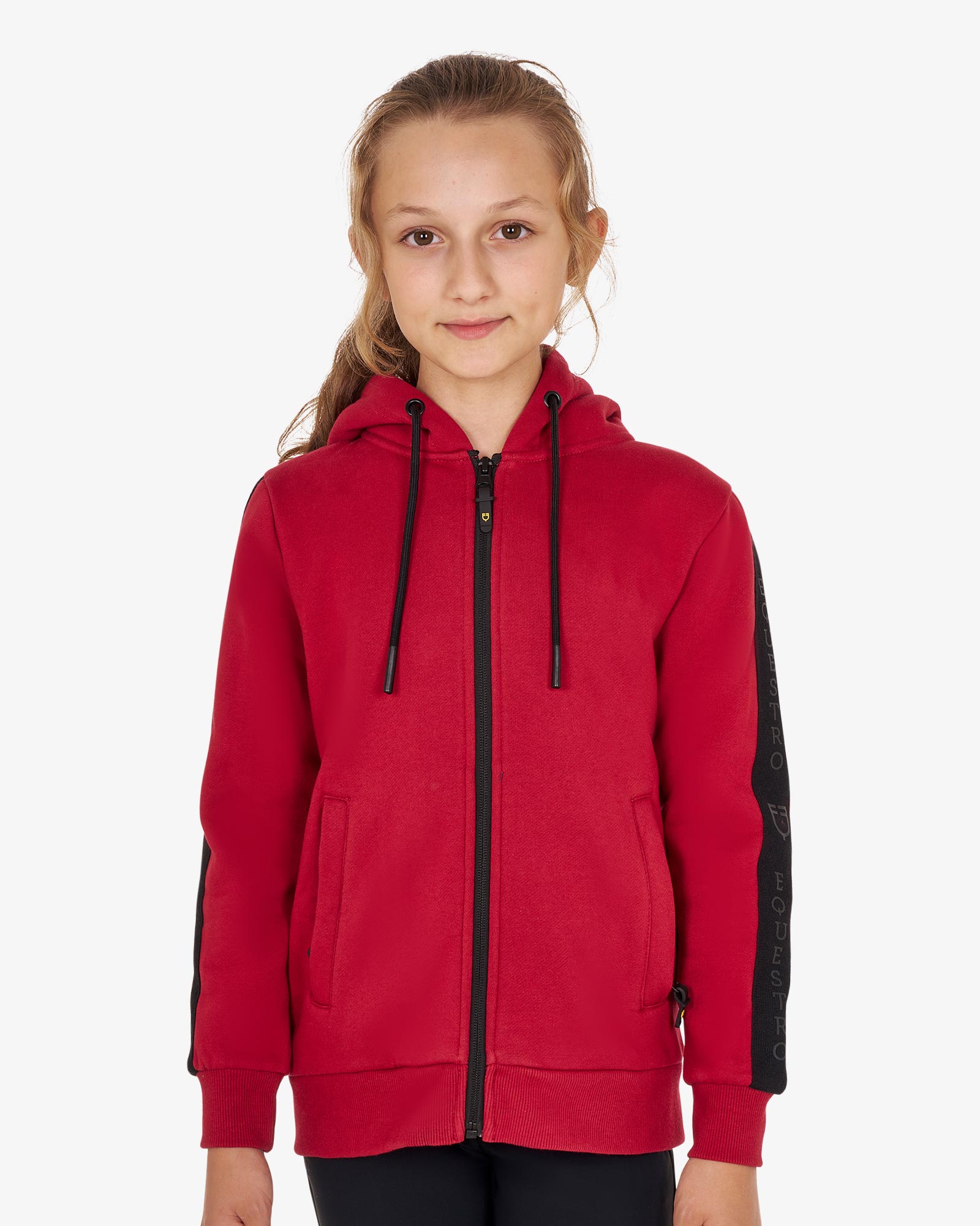 Girls full zip sweatshirt logoed bands Shop Equestro